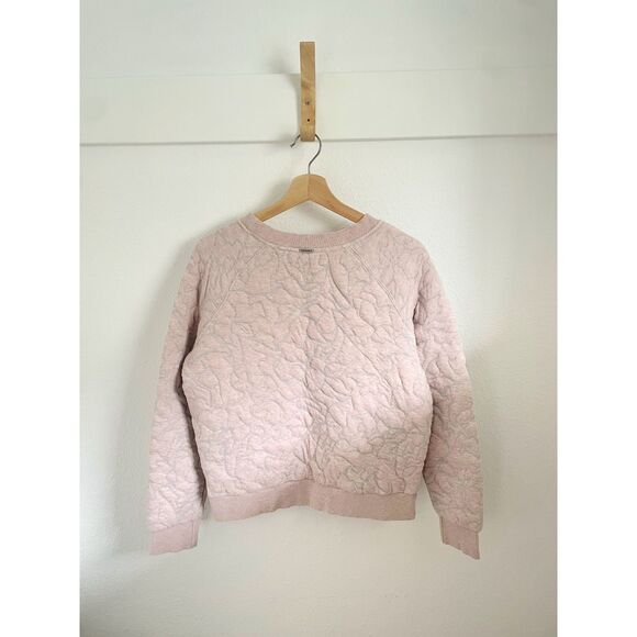 PrAna Carin floral quilted pullover sweatshirt, pink + gray - Picture 5 of 6